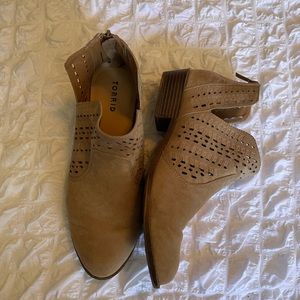 Torrid man made laser cut summer booties.